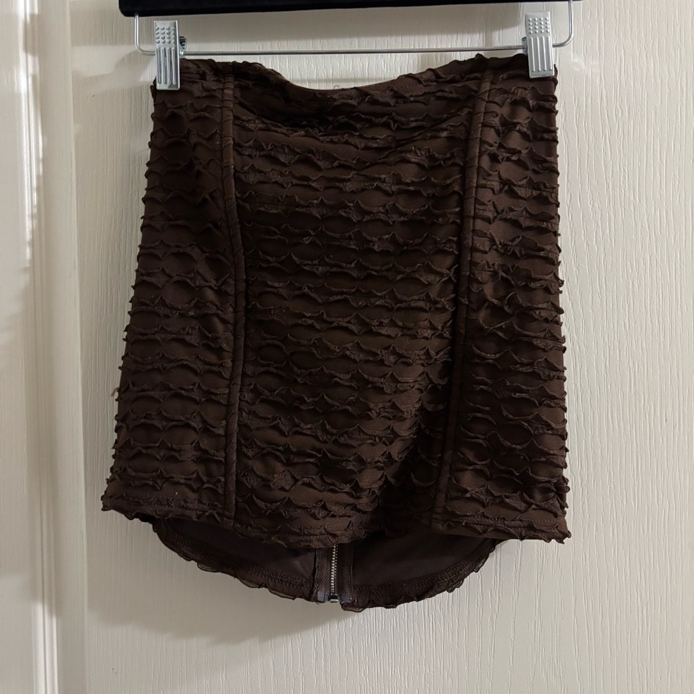Edikted Brown Textured corset top